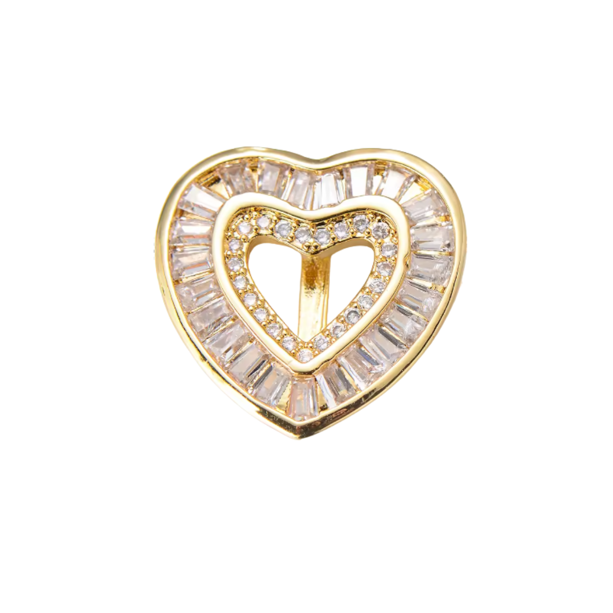 Charm Naroa Coração Pedras Dourado