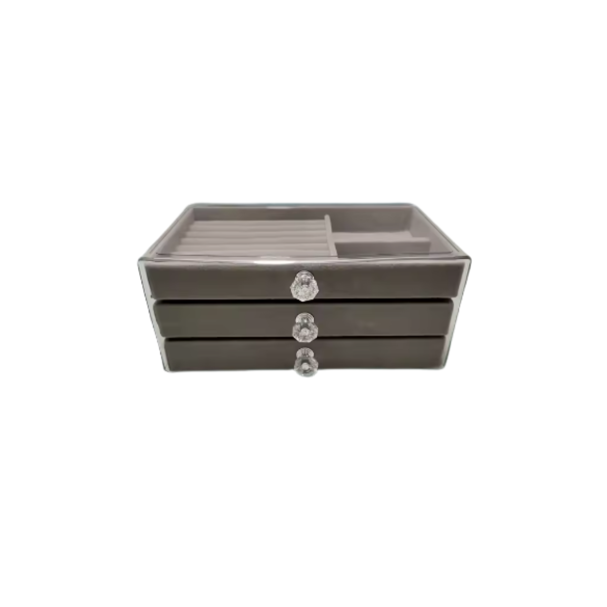 Porta Jóias Naroa 3 Gavetas Cinza