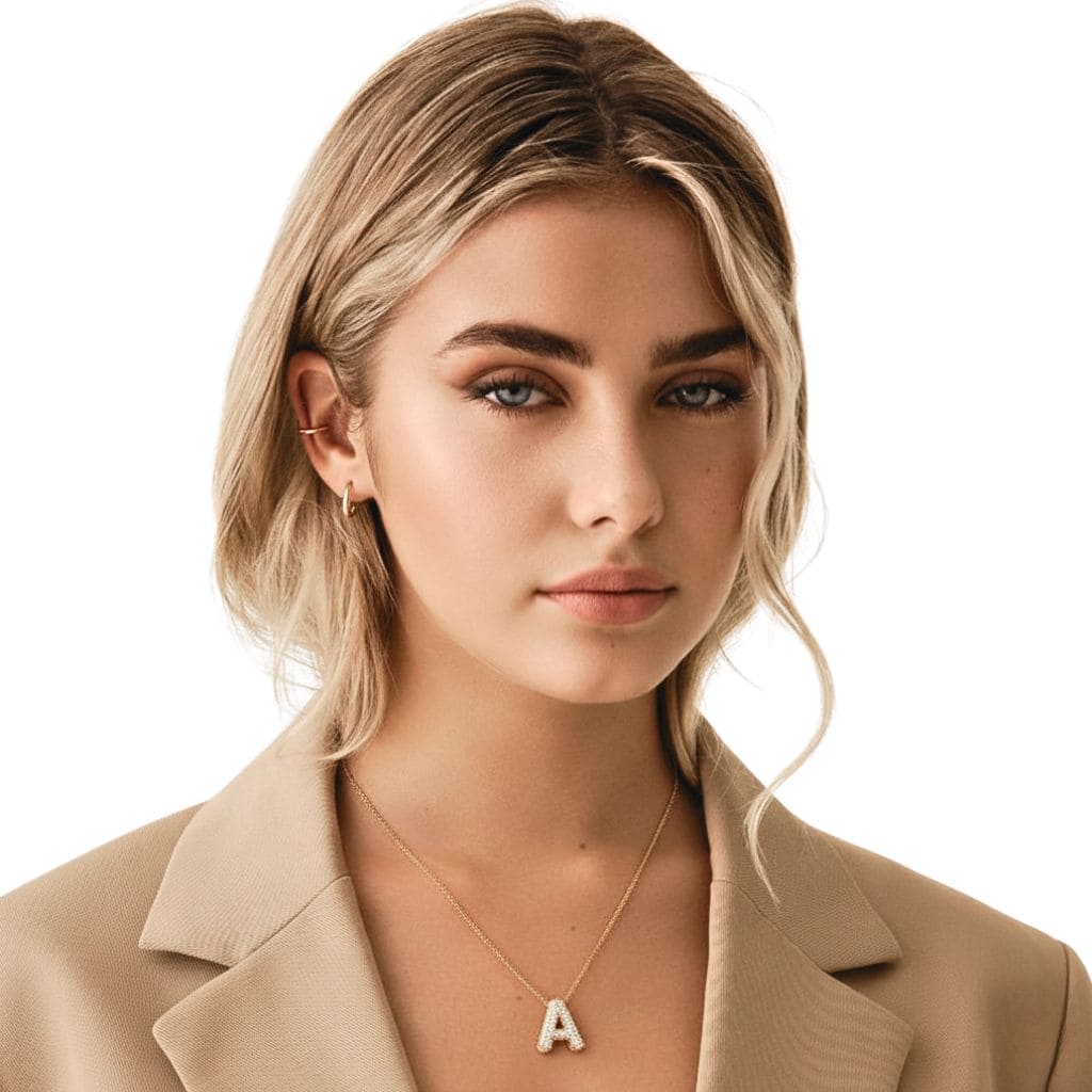 Colar Naroa Letra A Dourado