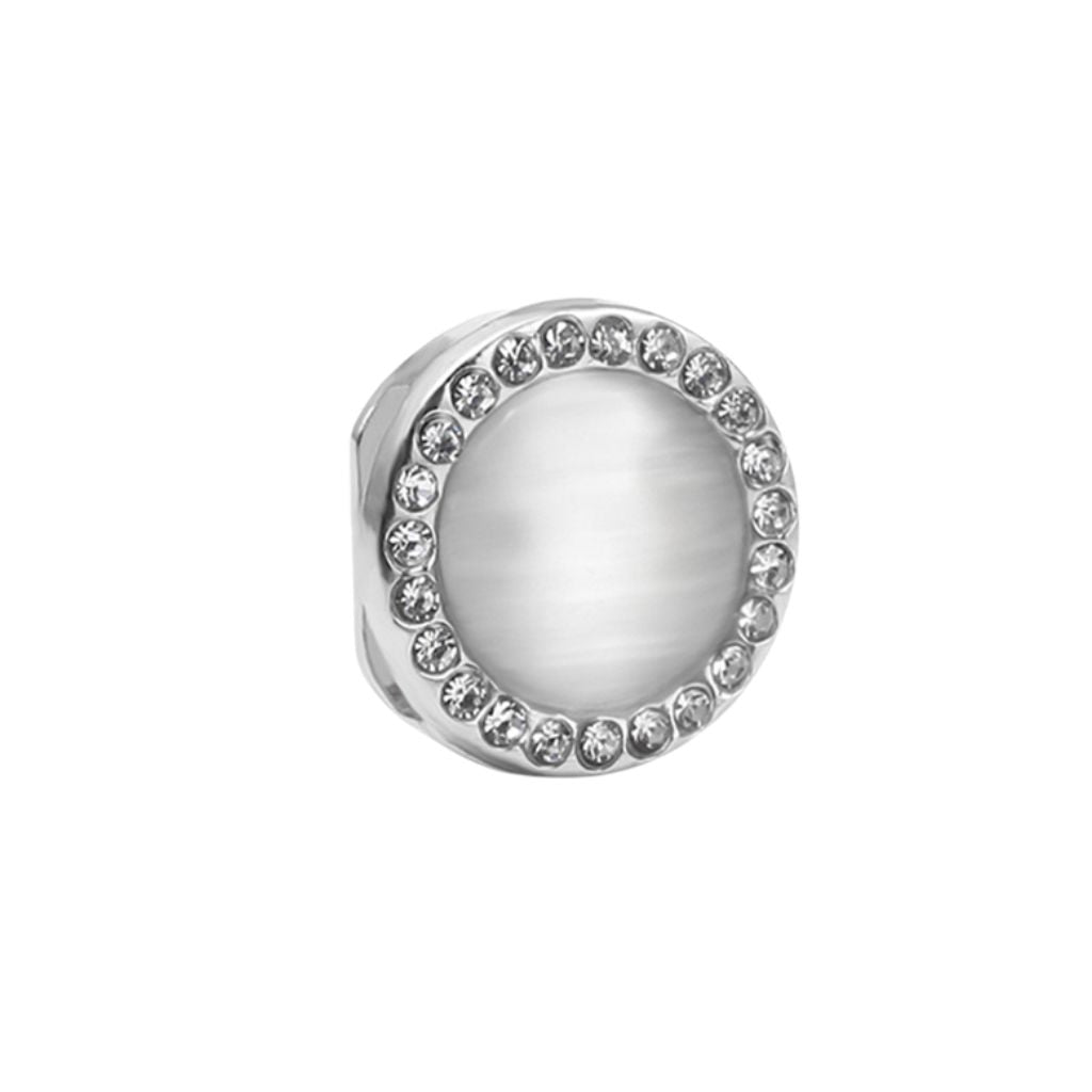 Charm Naroa Cristal Perolado Prateado