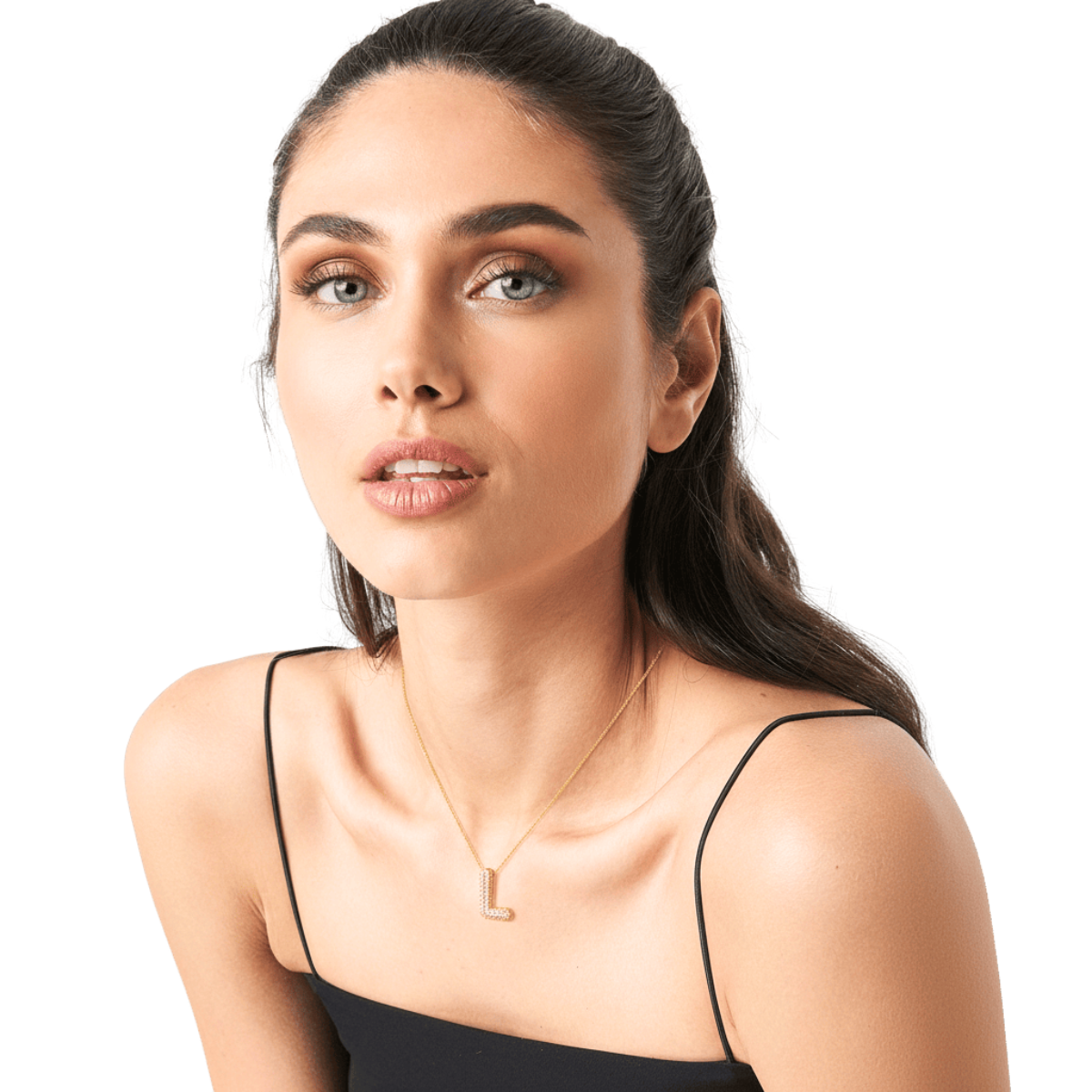 Colar Naroa Letra L Dourado