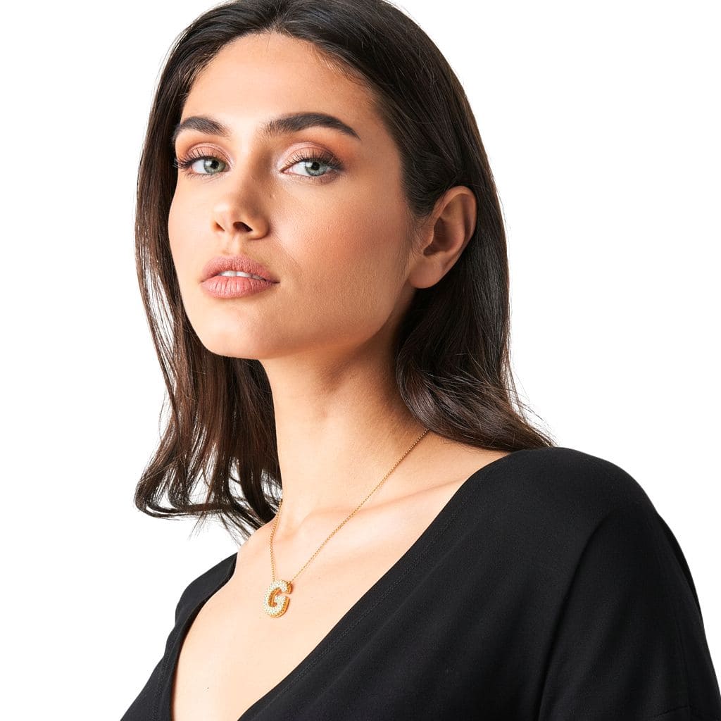 Colar Naroa Letra G Dourado