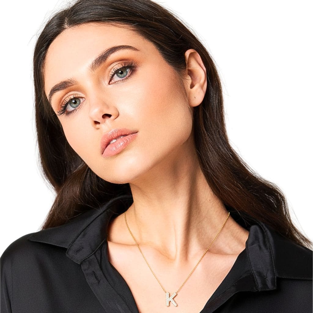 Colar Naroa Letra K Dourado