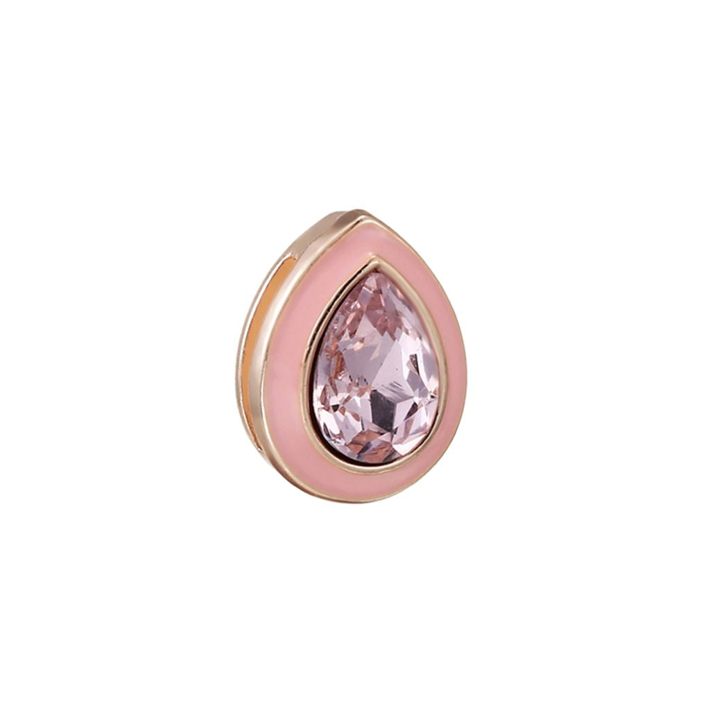 Charm Naroa Gota Pedra Rosa Dourado