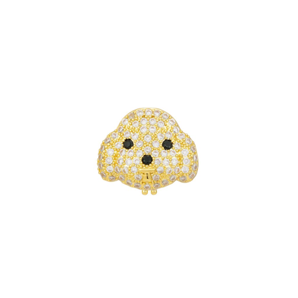 Charm Naroa Doguinho Dourado Zircônia