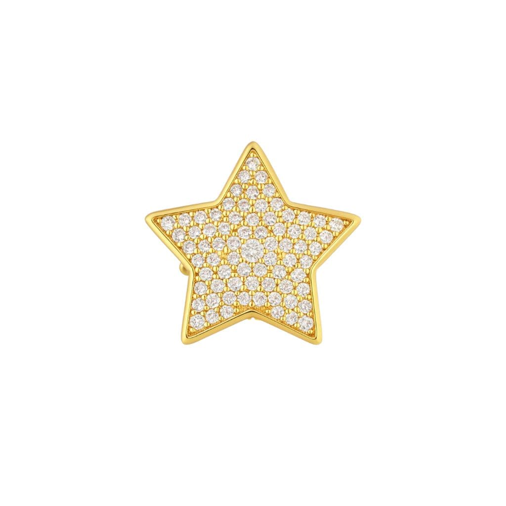 Charm Naroa Estrela Dourada Zircônia