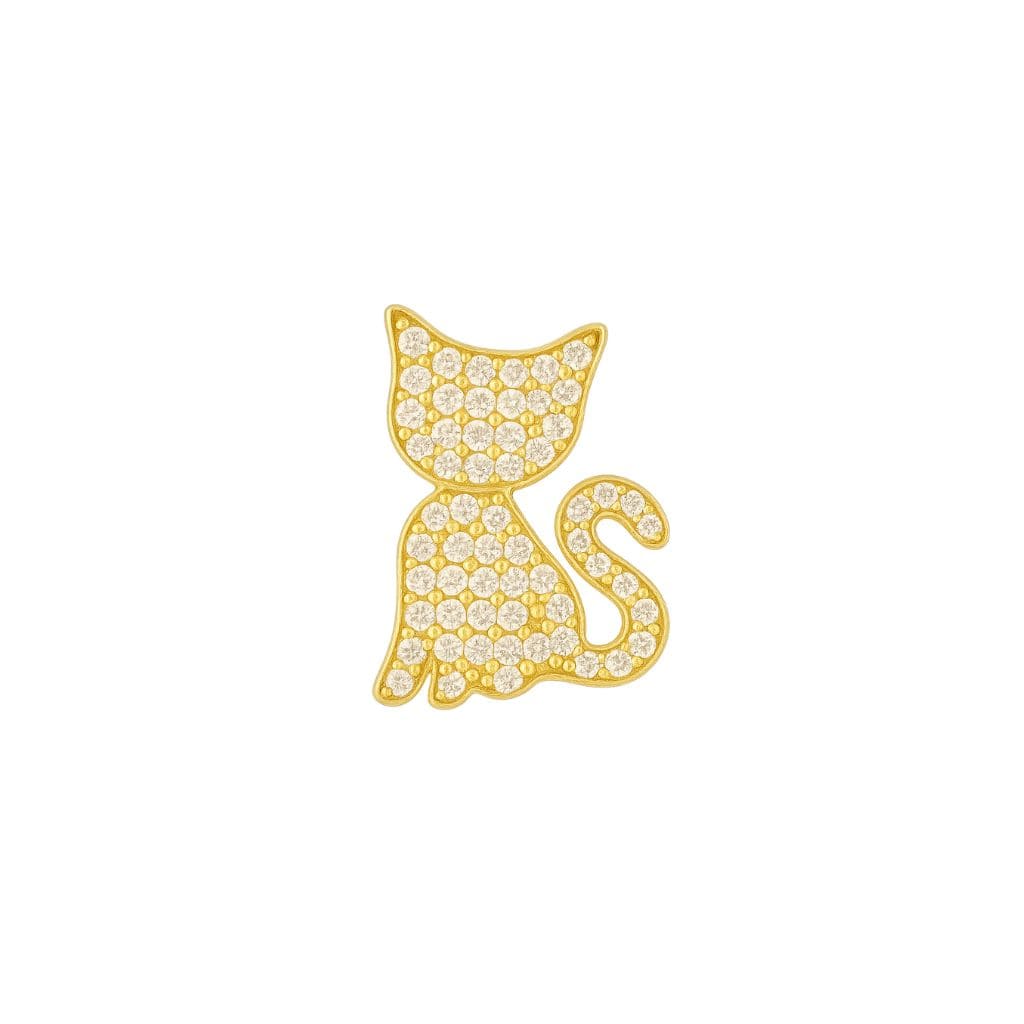 Charm Naroa Gatinho Dourado Zircônia