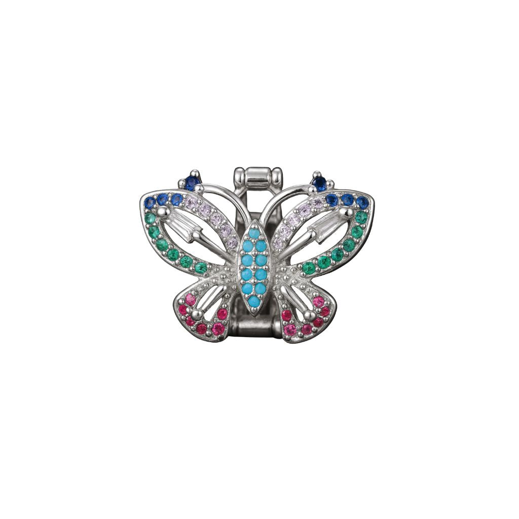 Charm Naroa Borboleta Prata Color