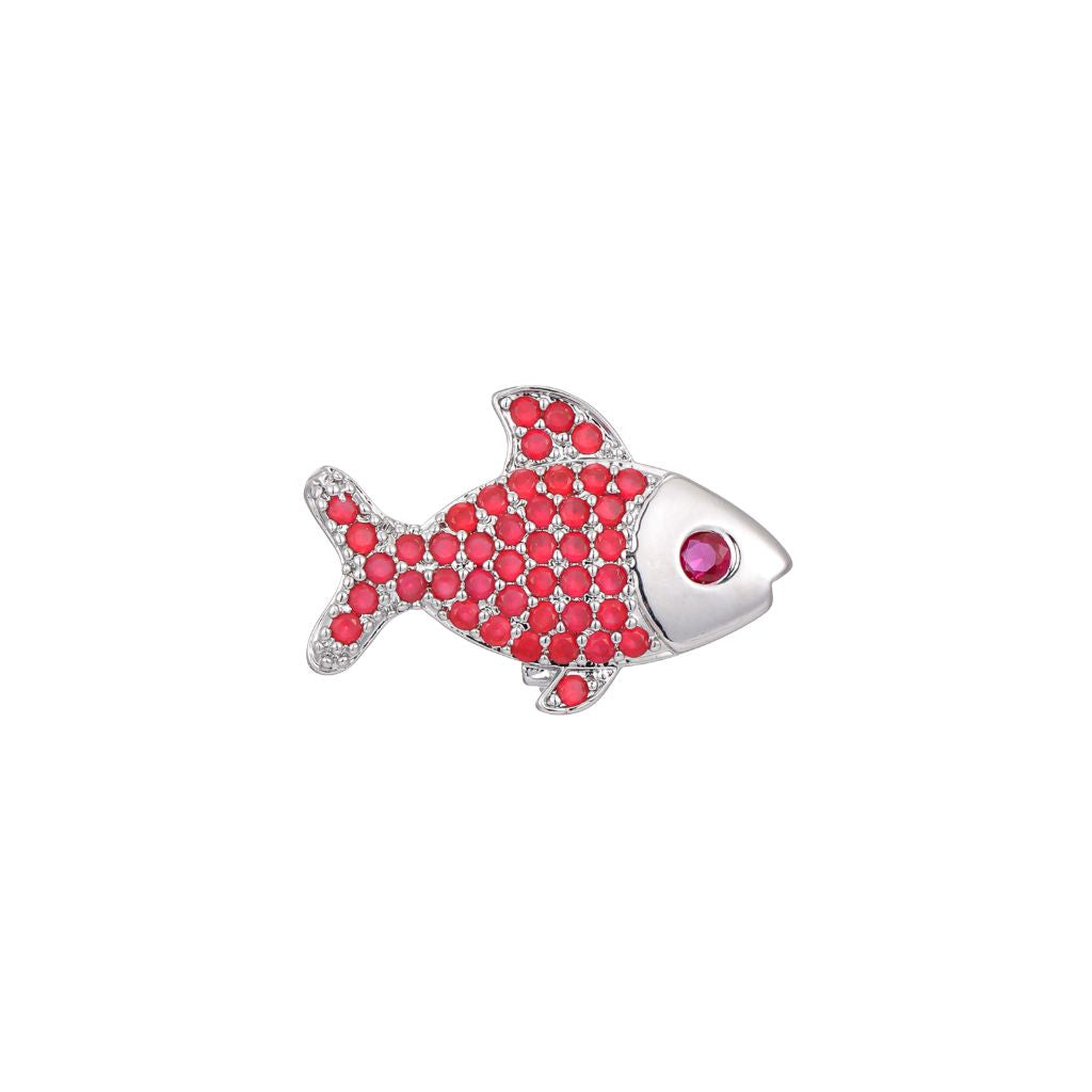 Charm Naroa Peixe Prata Pink