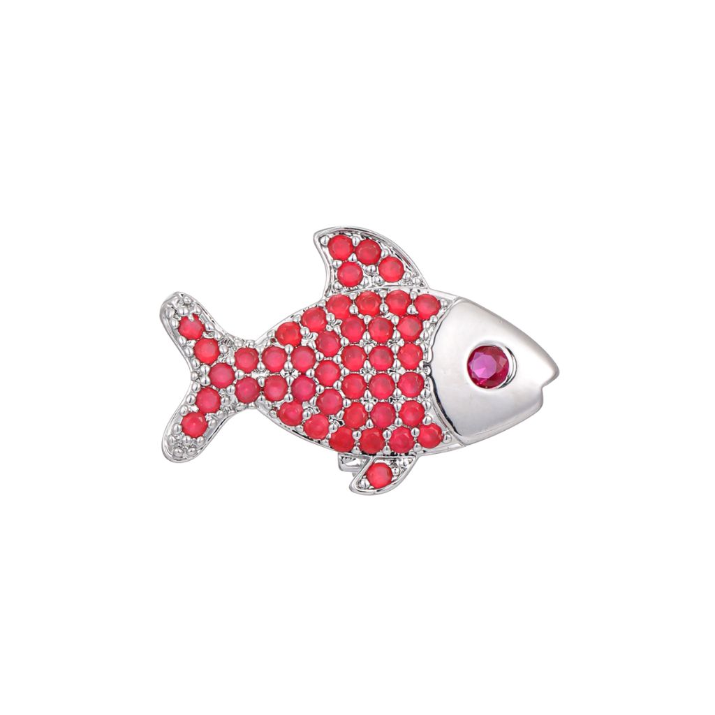 Charm Naroa Peixe Prata Pink