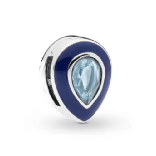 Charm Naroa Gota Prata Pedra Azul - Naroa