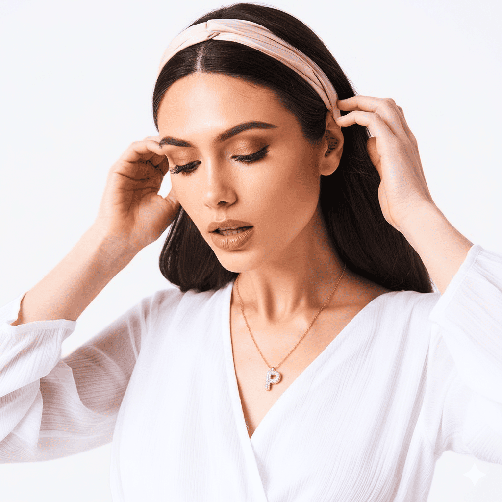 Colar Naroa Letra P Dourado