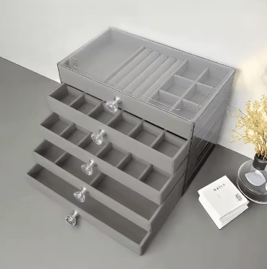 Porta Jóias Naroa 5 Gavetas Cinza - Naroa